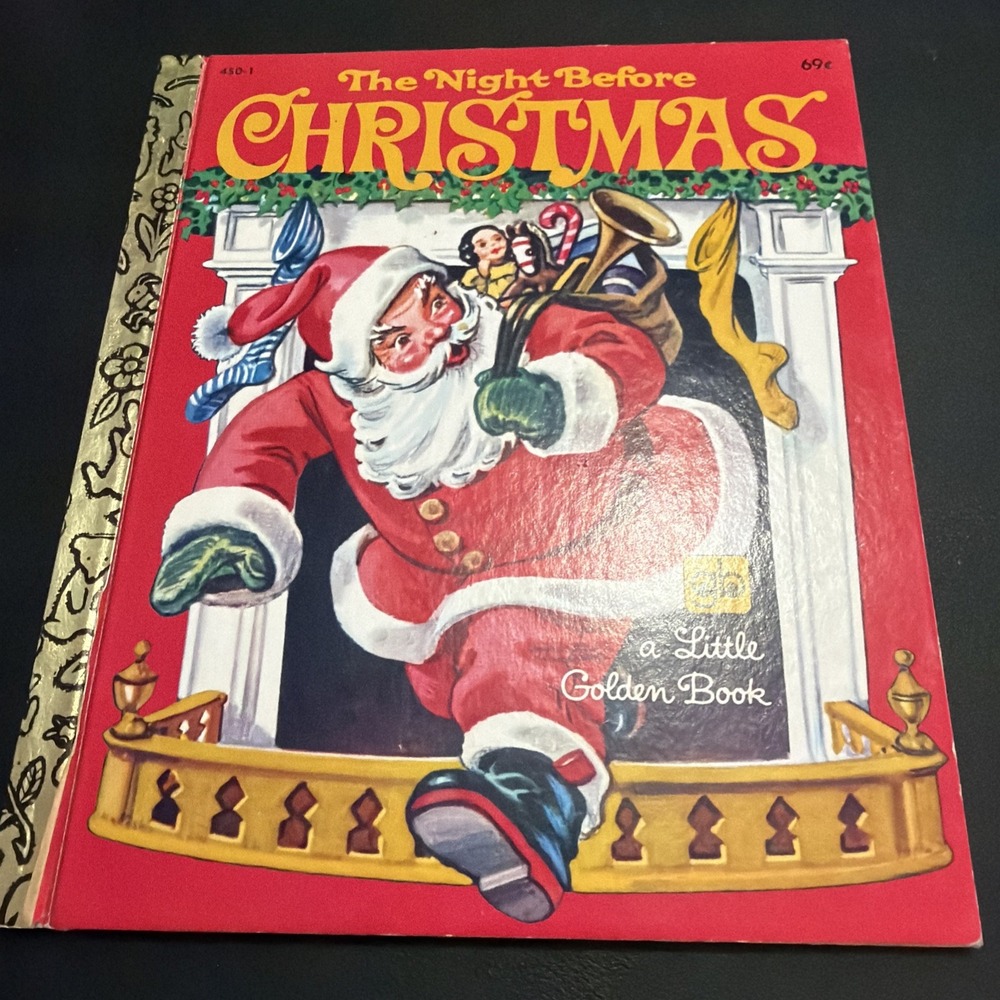 Vintage A Little Golden Book Classic The Night Before Christmas 450-1 #2883!